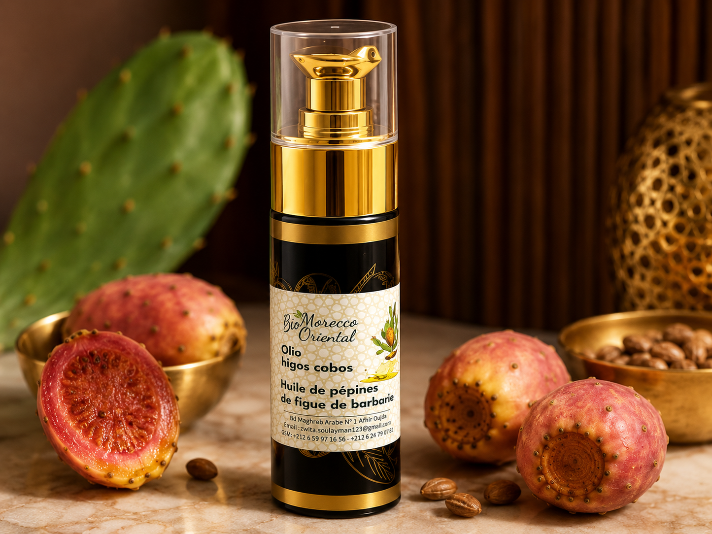 Sérum Élixir de Figue de Barbarie – Anti-Rides, Anti-Taches & Anti-Cernes | Huile Pure Bio Morocco Oriental