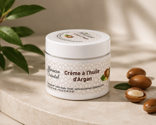 Crème à l’Huile d’Argan Naturelle – Hydratation Intense & Éclat Naturel | Bio Morocco Oriental